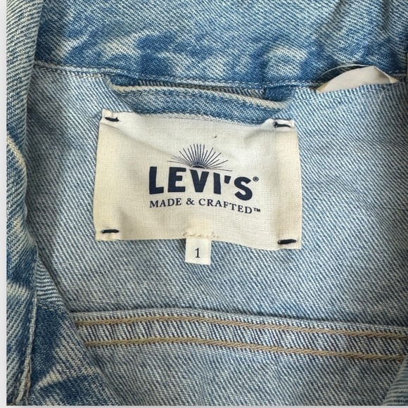 Levi's Made & Crafted Embellished Boyfriend Trucker Jacket Beaded Lace Small - Picture 7 of 16